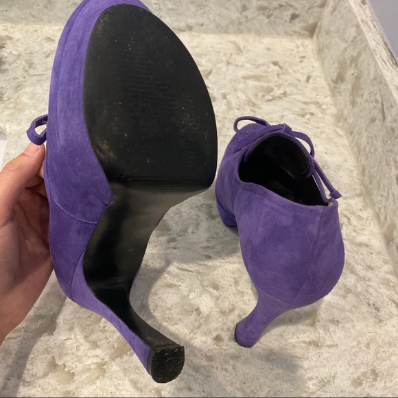 Guess Purple Suede Velvet Heels with Bow Size 5 - Picture 7 of 8